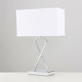 Kuros Table Lamp In Chrome With Rectangular Shade - Comet Lighting