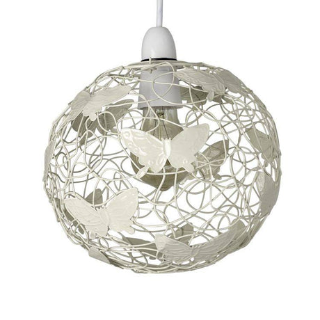 Lattice Wire Frame Ball Pendant Shade Cream - Comet Lighting