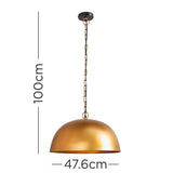 Leander Antique Brass Metal Ceiling Light - Comet Lighting