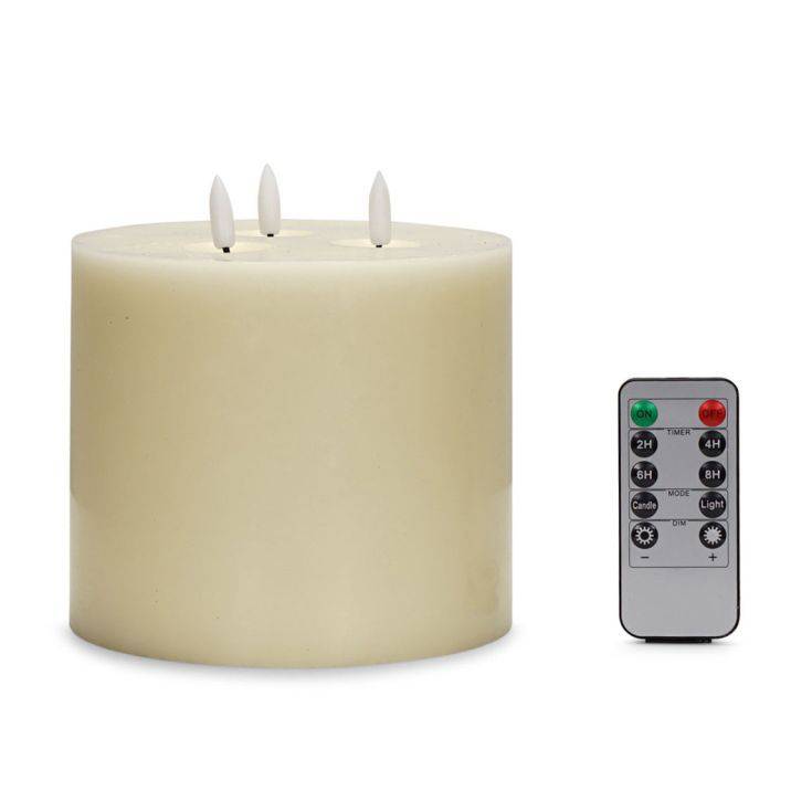 LED 3 Wick Flickering Candle With Remote Control - Comet Lighting