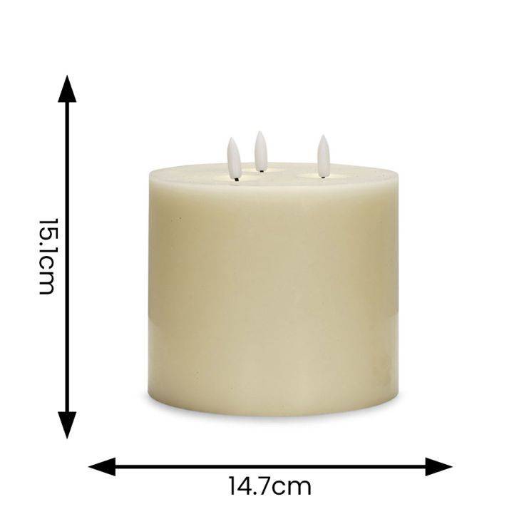 LED 3 Wick Flickering Candle With Remote Control - Comet Lighting