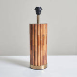 Lina Natural Bamboo Table Lamp With Brass Base - Comet Lighting