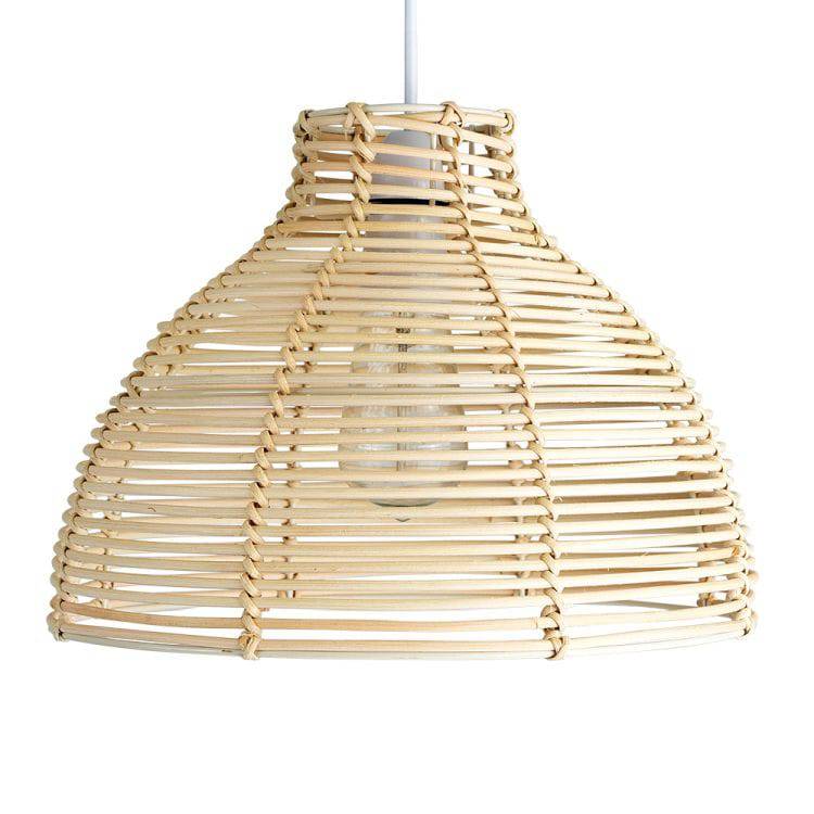 Lobster Pot Basket Weave Pendant Cream - Comet Lighting