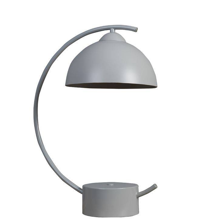 Lua Cool Grey Metal E14 Curve Table Lamp - Comet Lighting