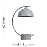 Lua Cool Grey Metal E14 Curve Table Lamp - Comet Lighting