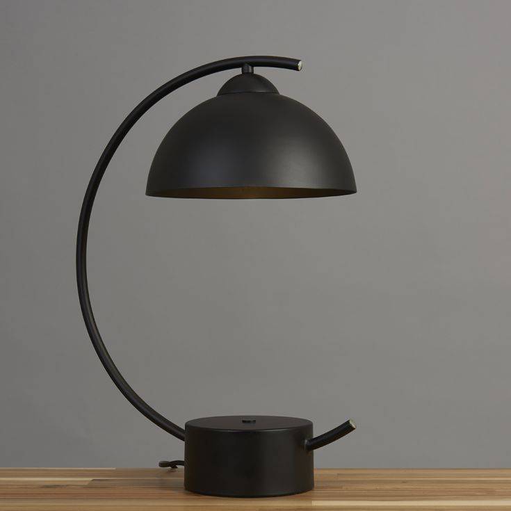 Lua Matt Black Metal E14 Curve Table Lamp - Comet Lighting