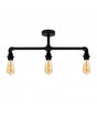 Luiggi Matt Black Steam Punk 3 Way Bar Ceiling Light - Comet Lighting