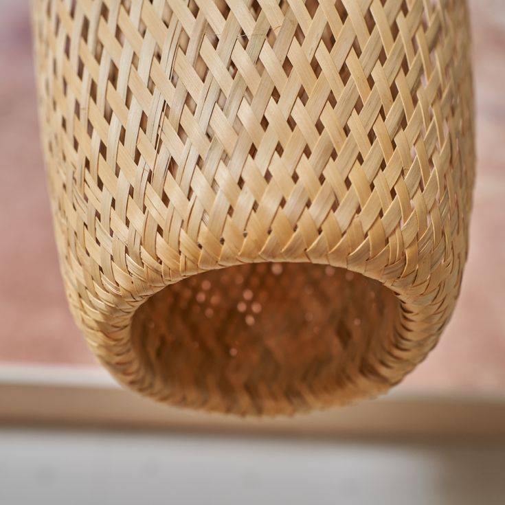 Malay Natural Bamboo Pendant Shade - Comet Lighting