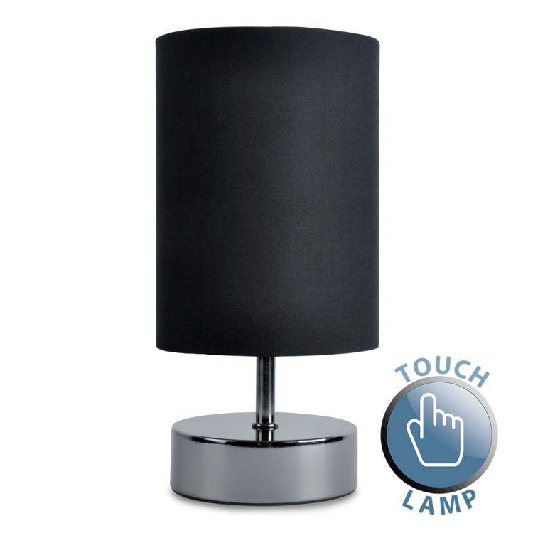 Malin Touch Table Lamp Black Chrome Black TC Shade - Comet Lighting