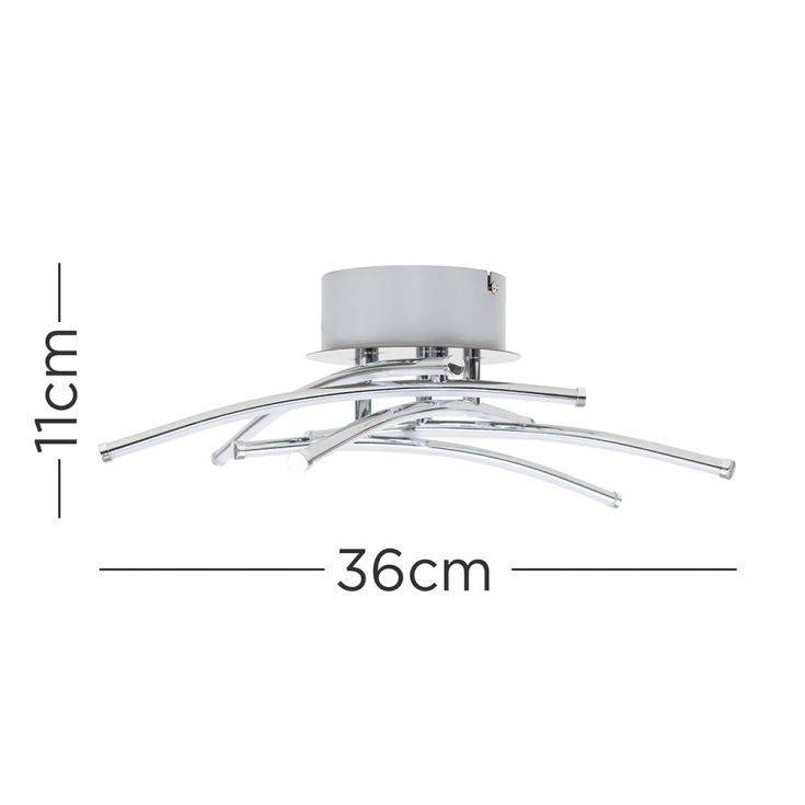 Marais LED 20w 3000k Flush Ceiling Light In Chrome - Comet Lighting