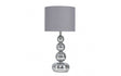 Marissa Chrome Table Lamp Grey Shade - Comet Lighting