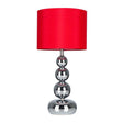 Marissa Chrome Table Lamp Red Shade - Comet Lighting