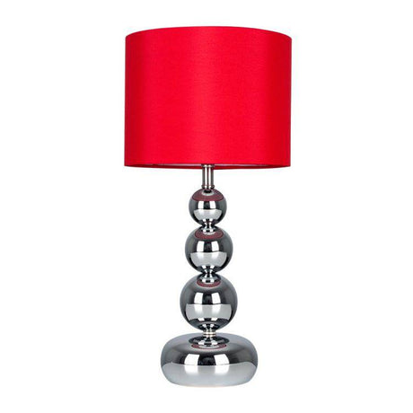 Marissa Chrome Table Lamp Red Shade - Comet Lighting