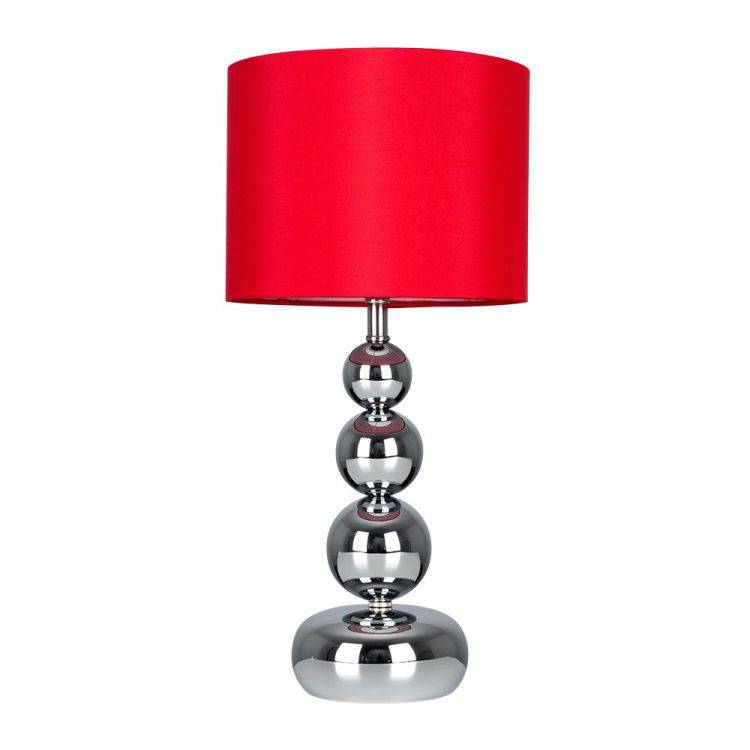 Marissa Chrome Table Lamp Red Shade - Comet Lighting