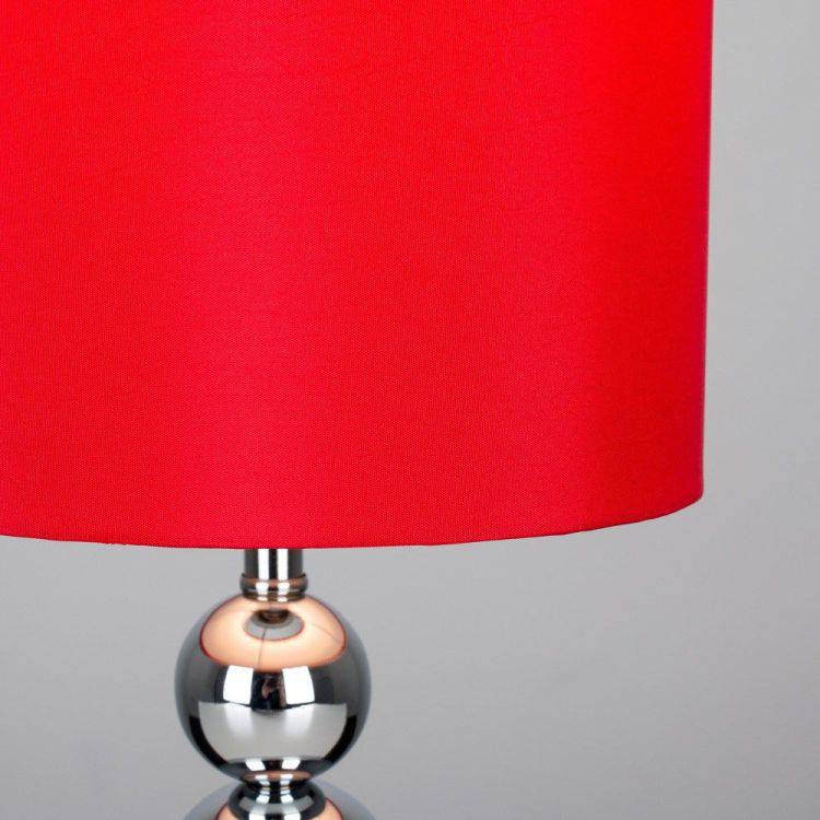 Marissa Chrome Table Lamp Red Shade - Comet Lighting