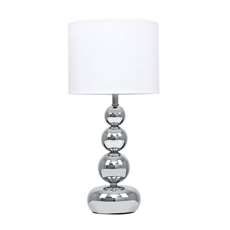 Marissa Chrome Table Lamp White Shade - Comet Lighting