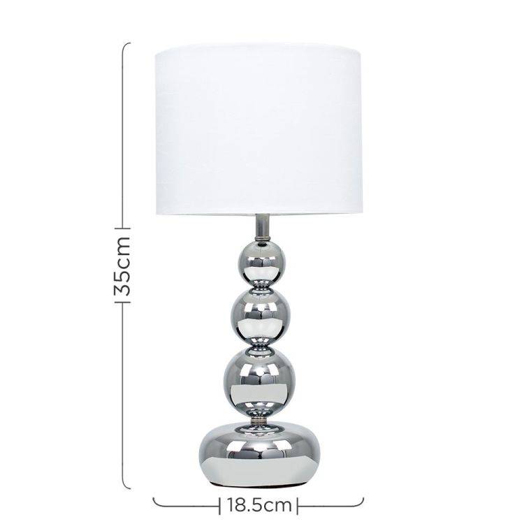 Marissa Chrome Table Lamp White Shade - Comet Lighting