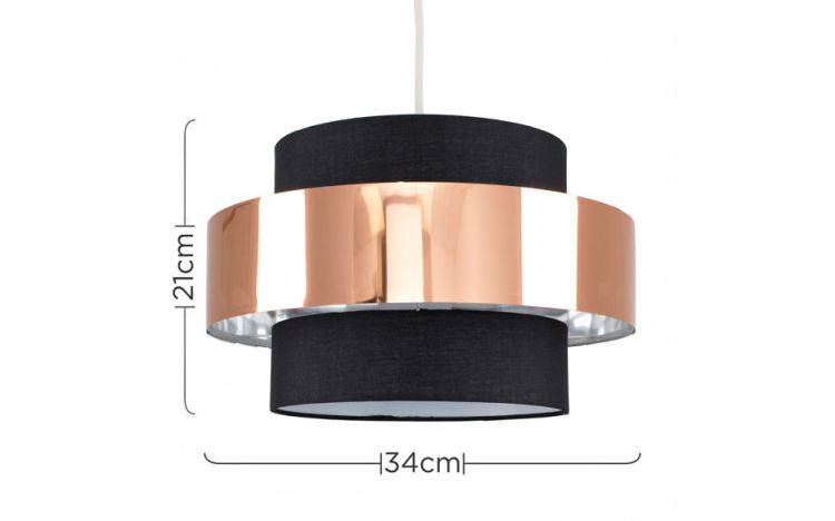 Matildo Black & Copper Halo NE Pendant Shade - Comet Lighting