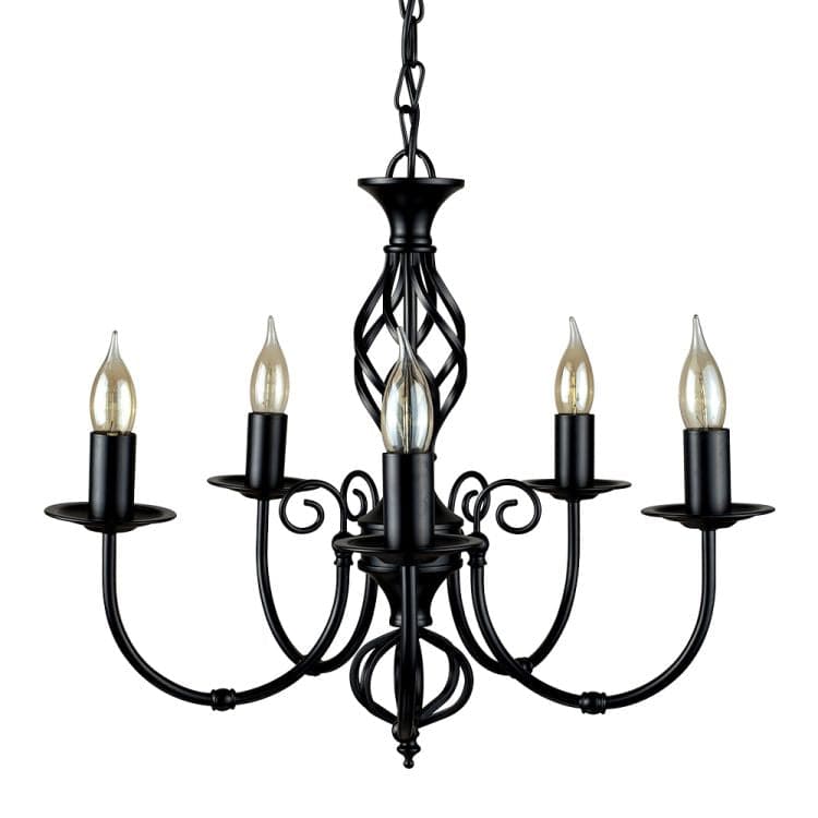 Memphis Twist Black 5 Way Celling Light - Comet Lighting