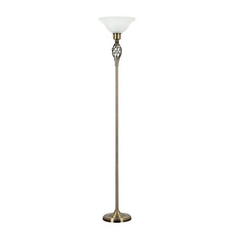 Memphis Twist Brass Uplighter Floor Lamp - Comet Lighting