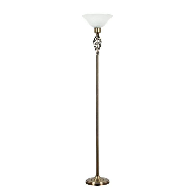 Memphis Twist Brass Uplighter Floor Lamp - Comet Lighting