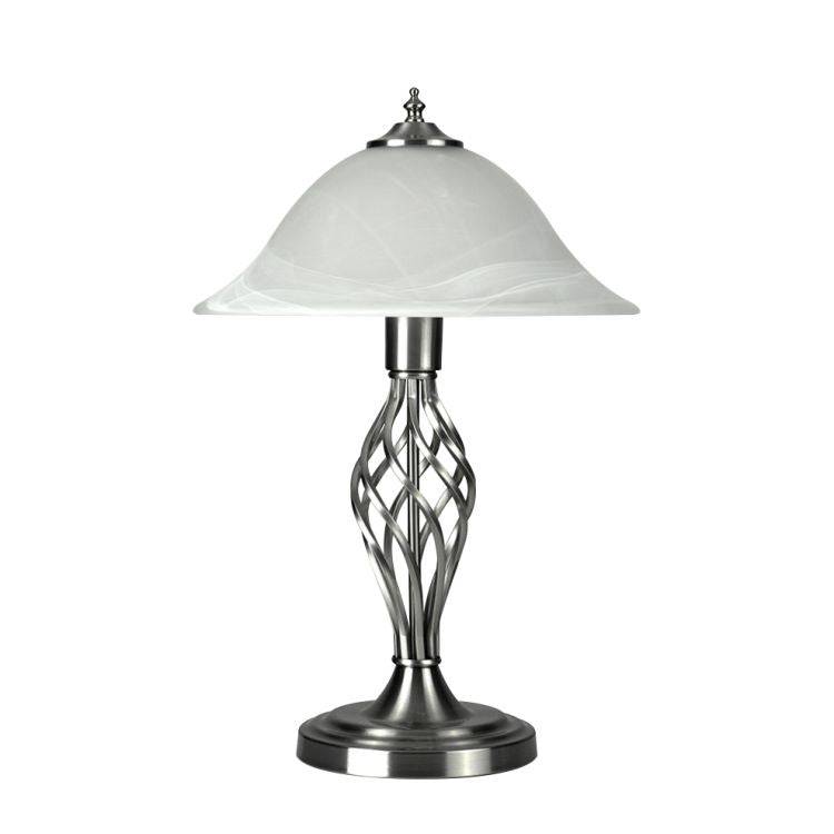 Memphis Twist Nickel Table Lamp - Comet Lighting