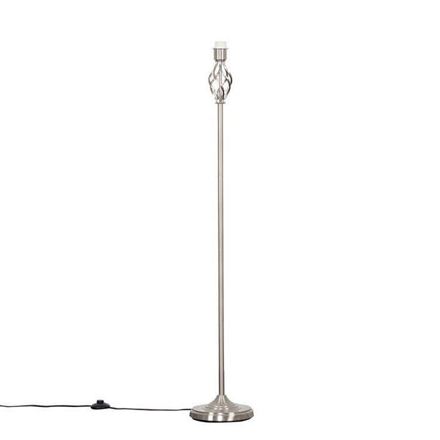 Memphis Twist Traditional Brushed Chrome Floor Lamp - Comet Lighting