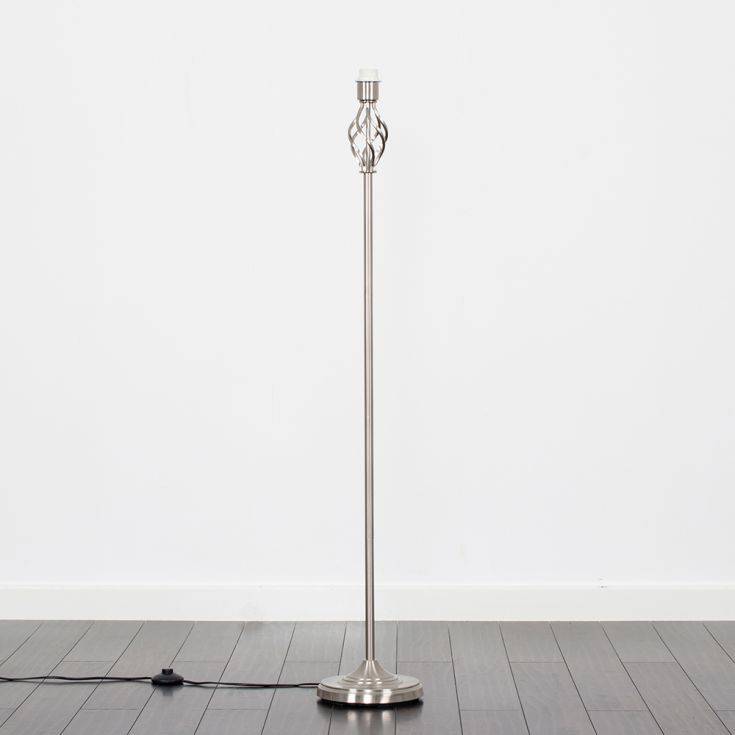 Memphis Twist Traditional Brushed Chrome Floor Lamp - Comet Lighting