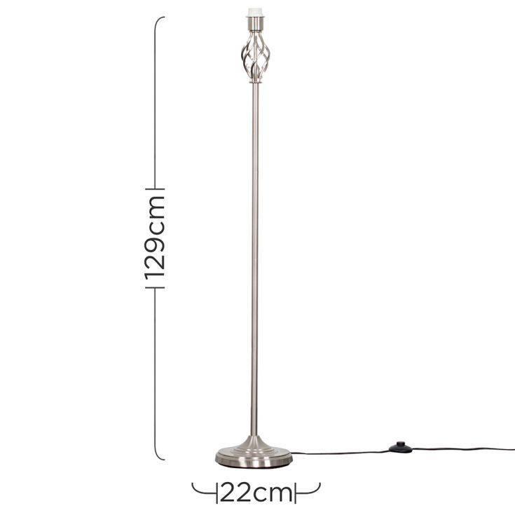 Memphis Twist Traditional Brushed Chrome Floor Lamp - Comet Lighting