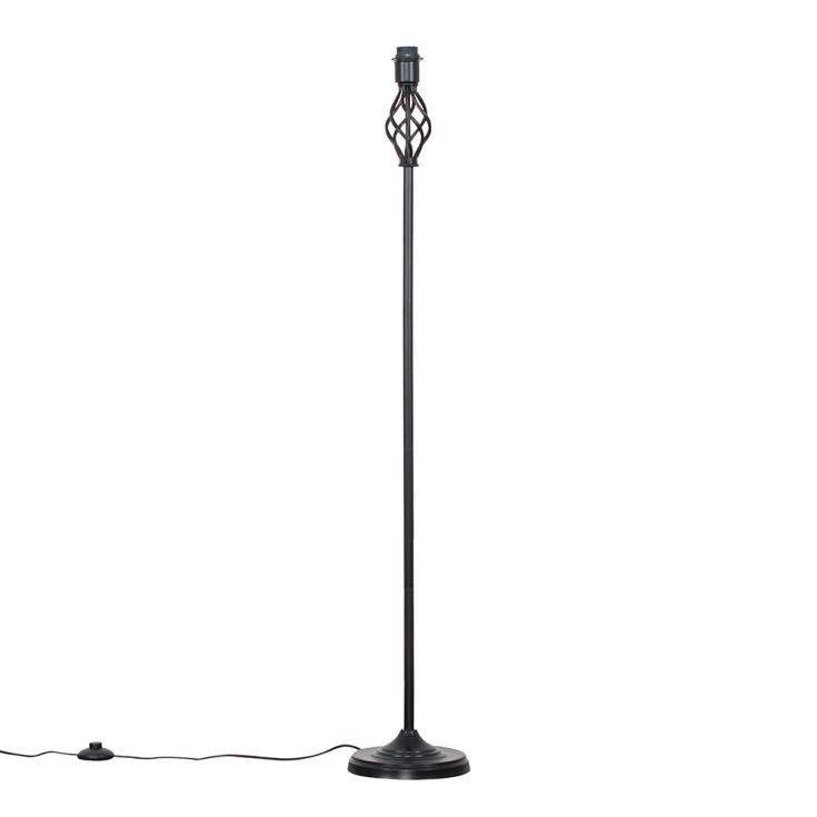 Memphis Twist Traditional Satin Black Floor Lamp - Comet Lighting