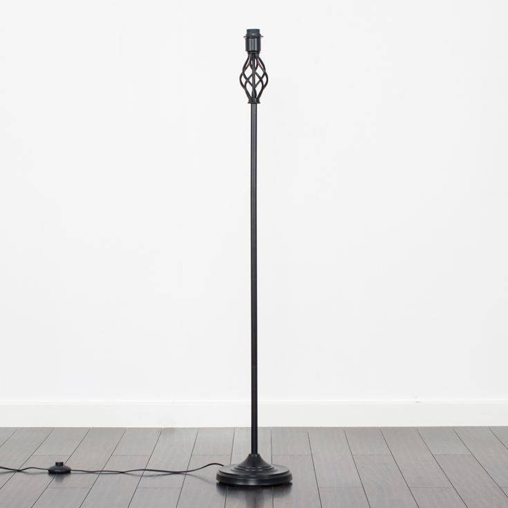 Memphis Twist Traditional Satin Black Floor Lamp - Comet Lighting