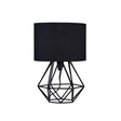 Mini Angus Geometric Satin Black Base Table Lamp Black Shade - Comet Lighting