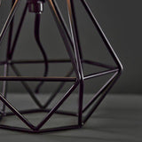 Mini Angus Geometric Satin Black Base Table Lamp Black Shade - Comet Lighting