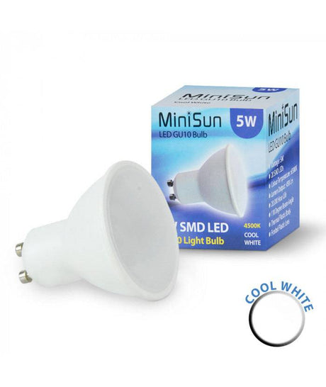 Minisun Thermal Plastic 5W SMD LED GU10 4500K - Comet Lighting