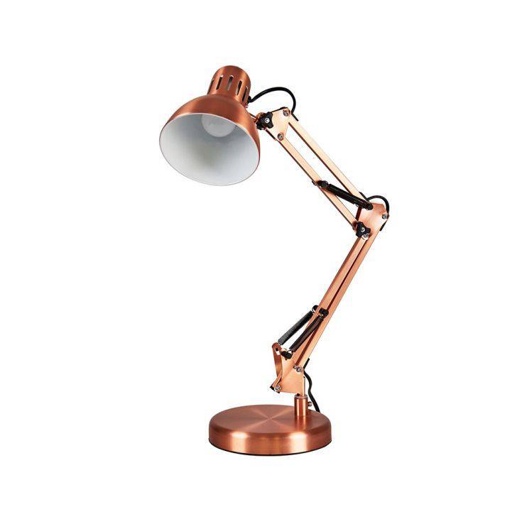 Monda Brushed Copper Adjustable Desk Lamp - Comet Lighting