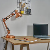 Monda Brushed Copper Adjustable Desk Lamp - Comet Lighting