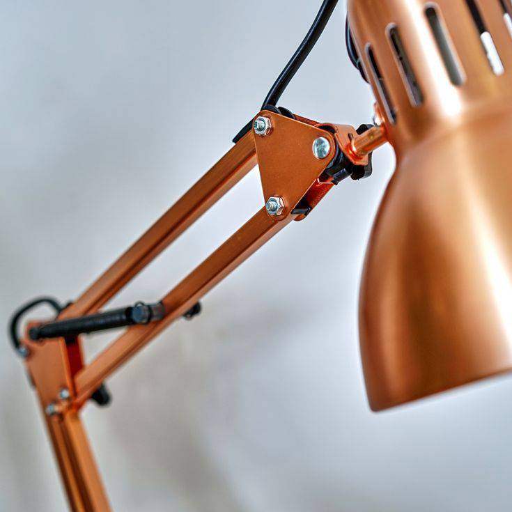 Monda Brushed Copper Adjustable Desk Lamp - Comet Lighting