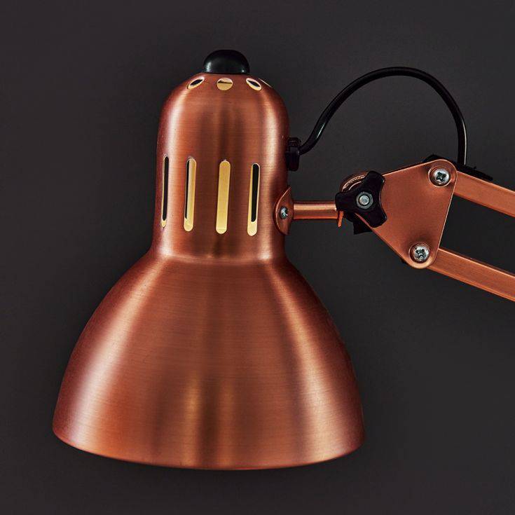 Monda Brushed Copper Adjustable Desk Lamp - Comet Lighting