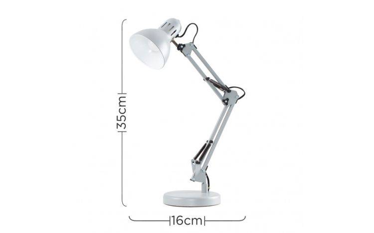 Monda Cool Grey Adjustable Desk Lamp - Comet Lighting