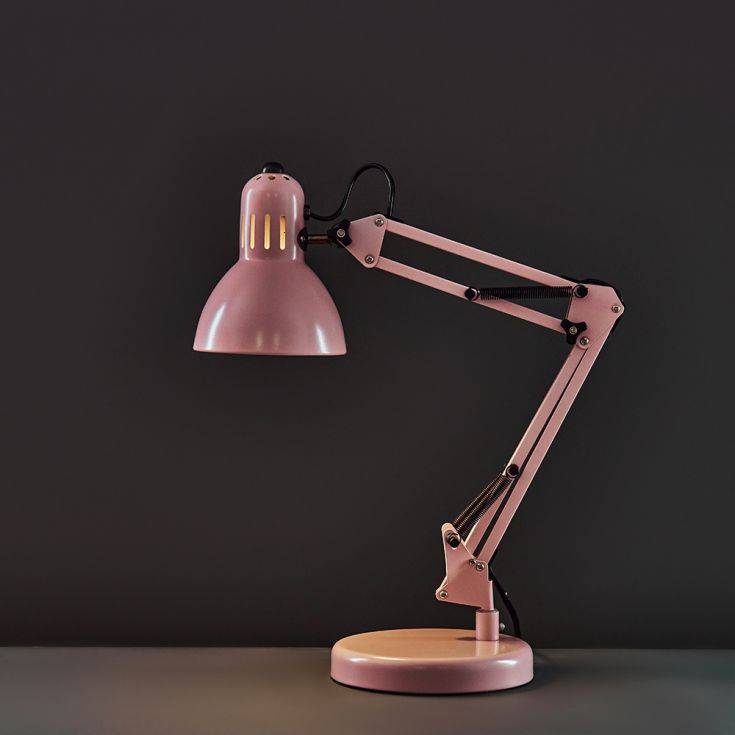 Monda Dusky Pink Adjustable Desk Lamp - Comet Lighting