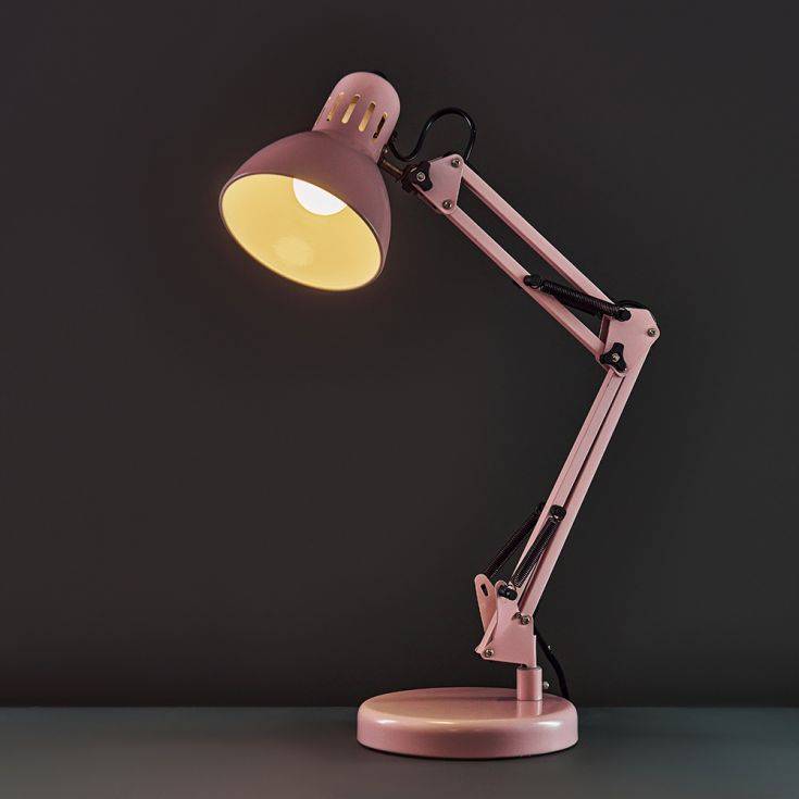 Monda Dusky Pink Adjustable Desk Lamp - Comet Lighting