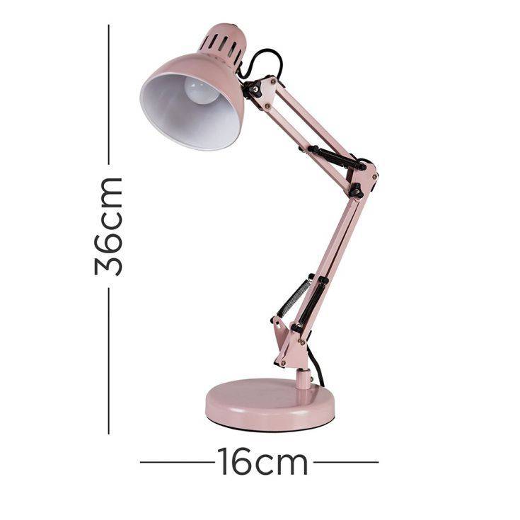 Monda Dusky Pink Adjustable Desk Lamp - Comet Lighting