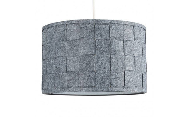 Monza Large 32cm Felt Drum Shade Grey - Comet Lighting