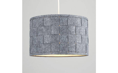 Monza Large 32cm Felt Drum Shade Grey - Comet Lighting