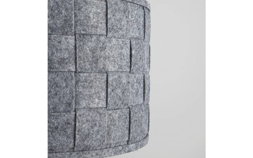 Monza Large 32cm Felt Drum Shade Grey - Comet Lighting