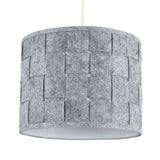 Monza NE Small Felt Weave Drum Shade Grey 200mm X 260mm - Comet Lighting