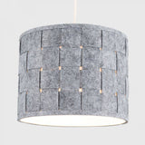 Monza NE Small Felt Weave Drum Shade Grey 200mm X 260mm - Comet Lighting