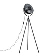 Morpho Grey Tripod Floor Lamp With Silver Inner Shade - Comet Lighting