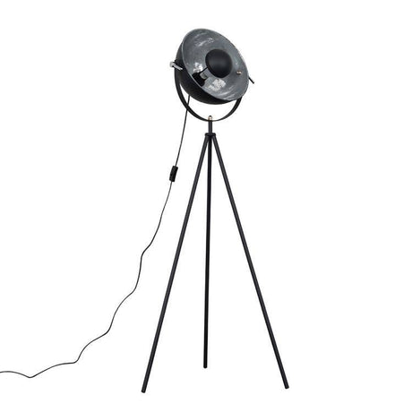 Morpho Grey Tripod Floor Lamp With Silver Inner Shade - Comet Lighting