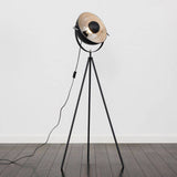 Morpho Grey Tripod Floor Lamp With Silver Inner Shade - Comet Lighting